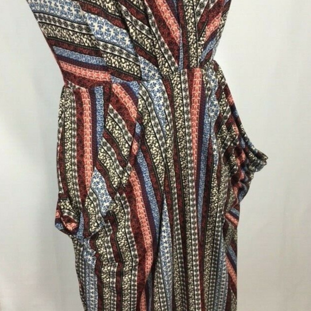 BCBGeneration Striped Draped Splice Dress with Pockets - Picture 4 of 6